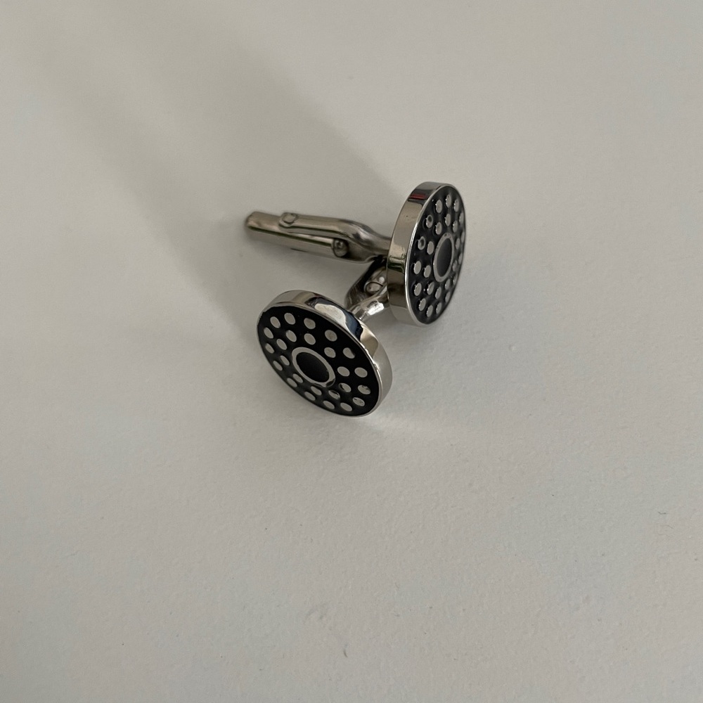 Cute silver and black cufflinks